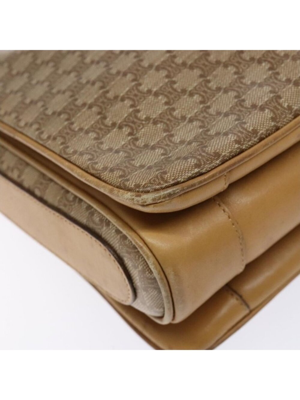 Authentic CELINE Macadam Canvas Shoulder Bag Beige Gold - Picture 5 of 16